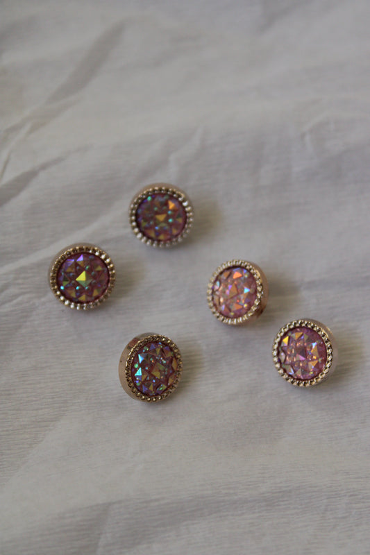 Knap 13mm - rosa imiteret guld